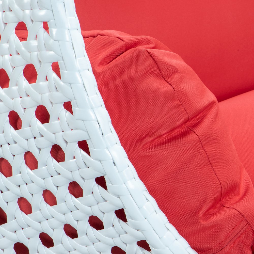 White Wicker Hanging 2 person Egg Swing Chair. Picture 8