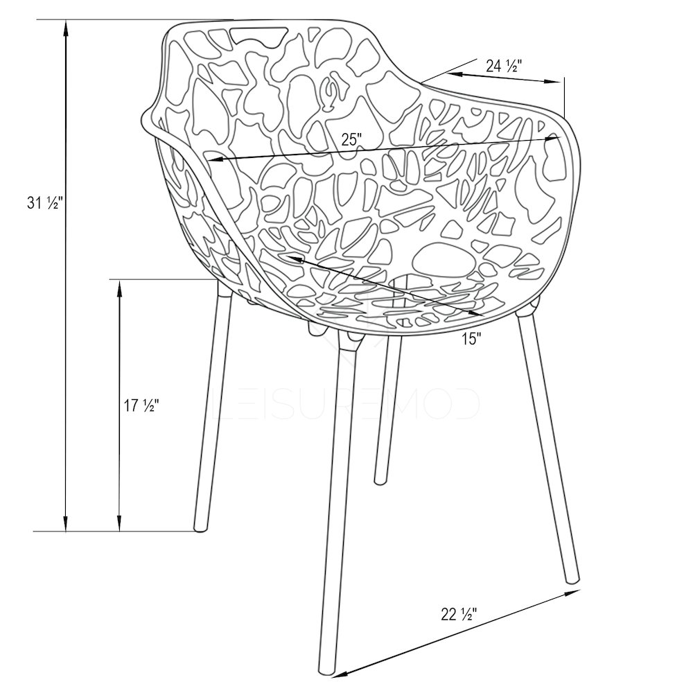 Modern Devon Aluminum Armchair, Set of 2. Picture 10