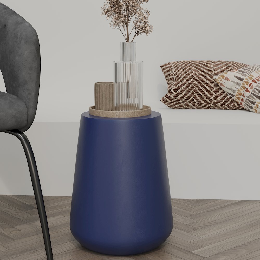 Modern Side End Table Glint Series In Saphire Blue. Picture 12
