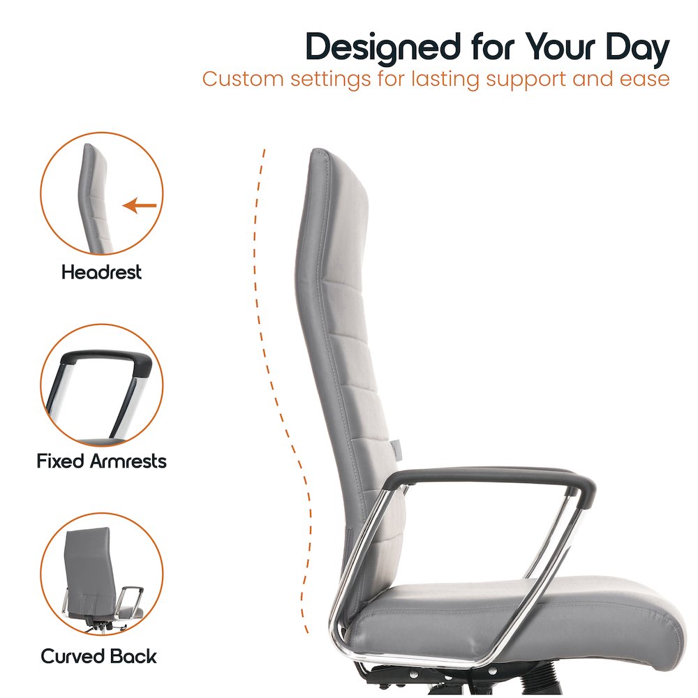 Hilton Modern High-Back Leather Office Chair. Picture 9