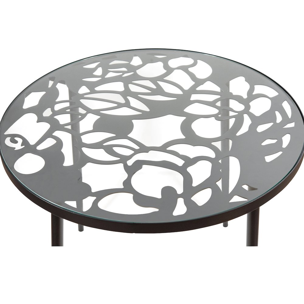 Devon Mid-Century Modern 5-Piece Aluminum Outdoor Patio Dining Set. Picture 12