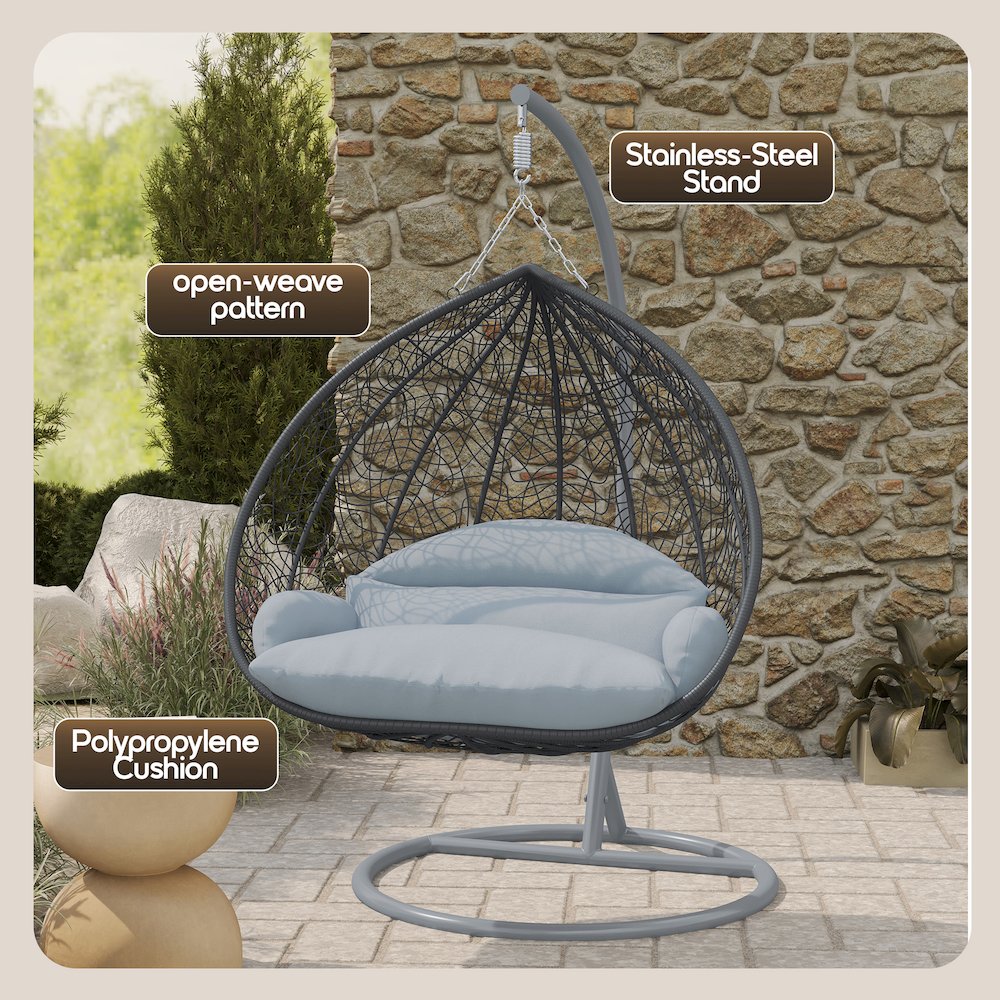 Recluse Collection Modern Outdoor Swing Chair. Picture 5