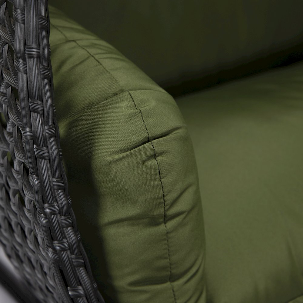Mendoza Charcoal Wicker Hanging 2 person Egg Swing Chair. Picture 5