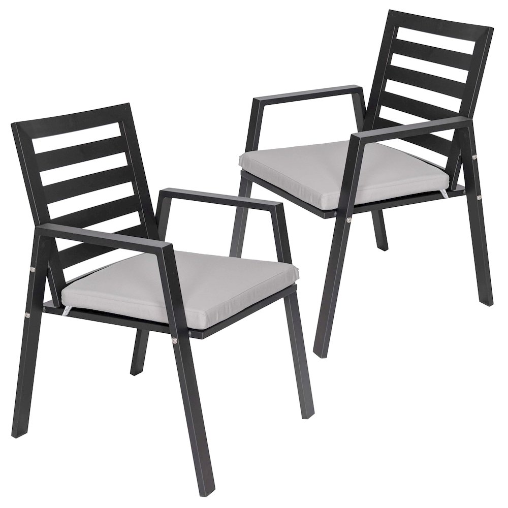 Chelsea Modern Patio Dining Armchair Set of 2. Picture 2