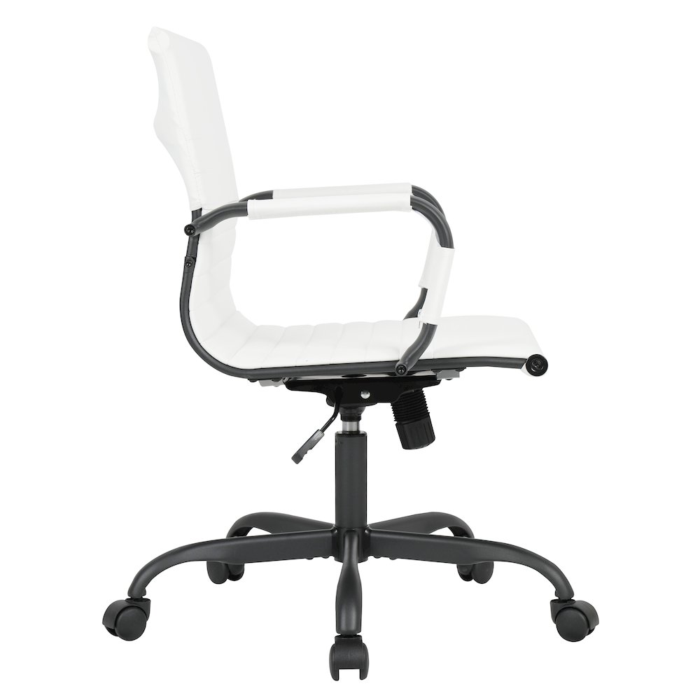 Harris Leather Home Office Chair in White With Black Frame. Picture 4