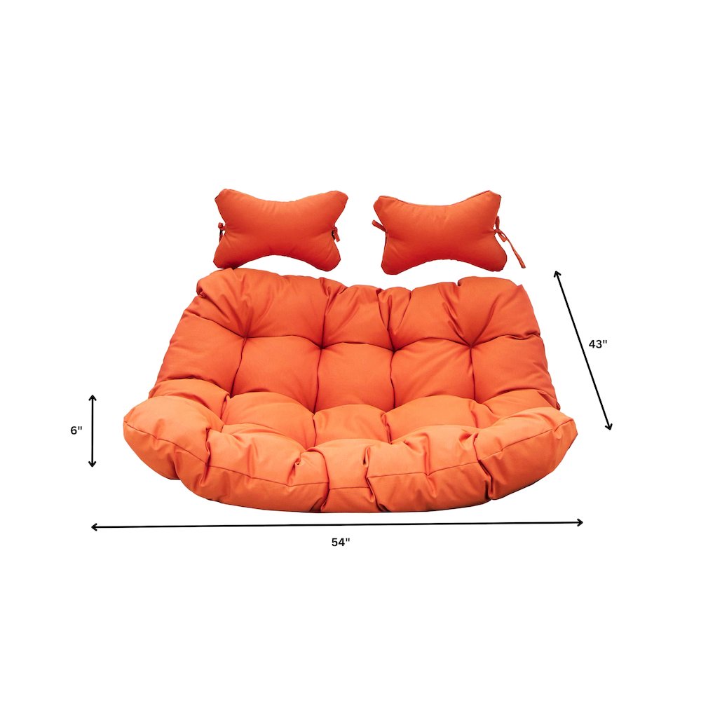 Wicker 2 Person Double Folding Hanging Egg Swing Cushion. Picture 8