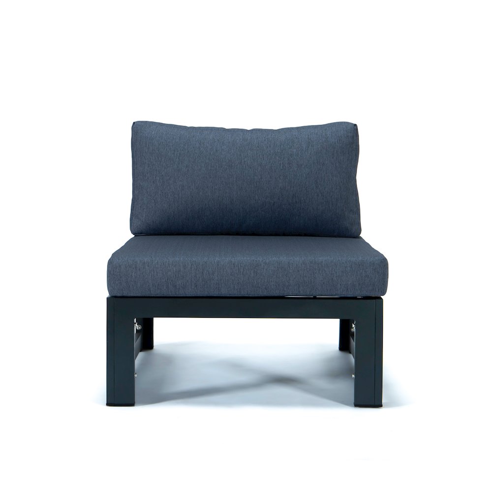 Chelsea 4-Piece Middle Patio Chairs Black Aluminum With Cushions. Picture 11