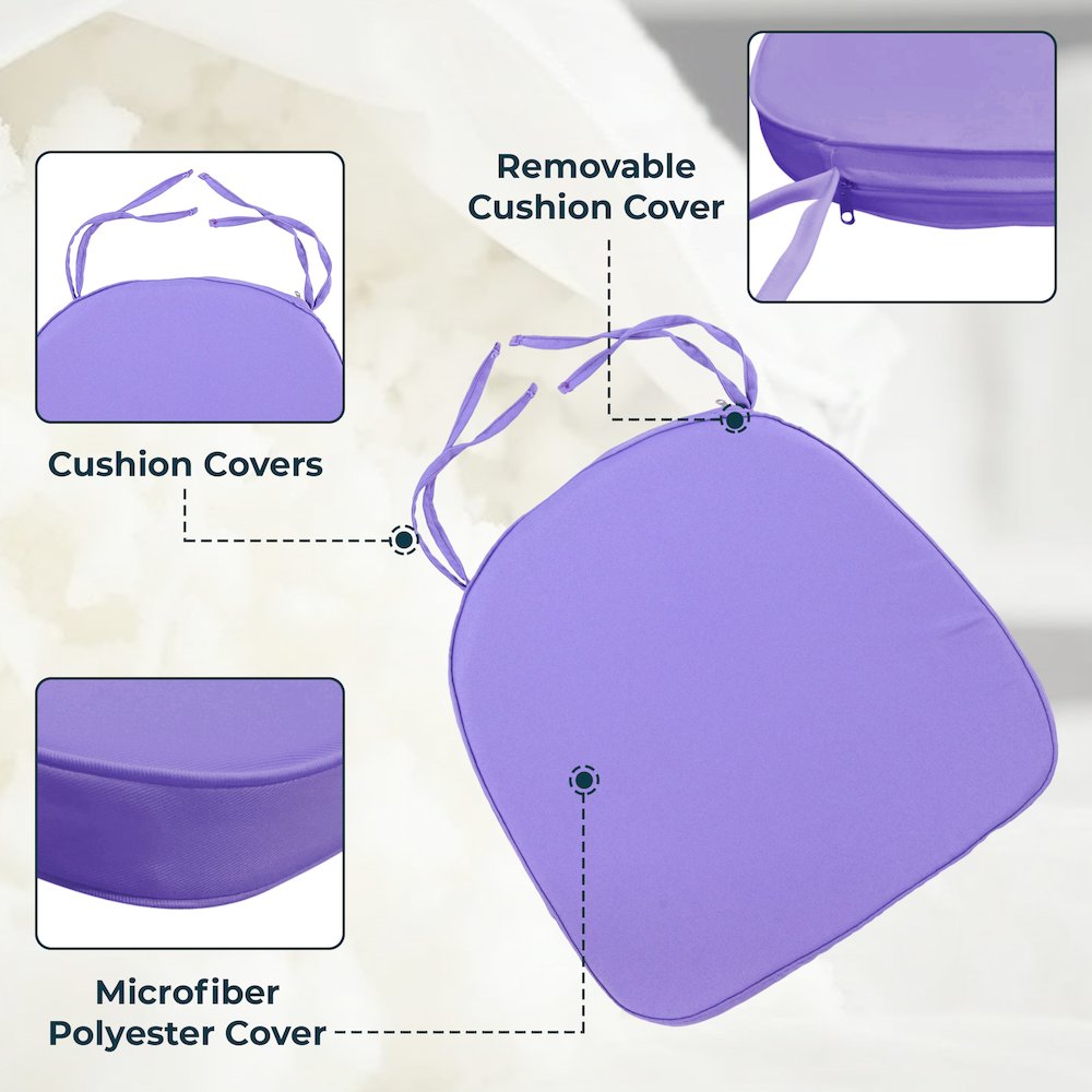 LeisureMod Modern Dining Chair Cushion Pads Set of 8. Picture 8