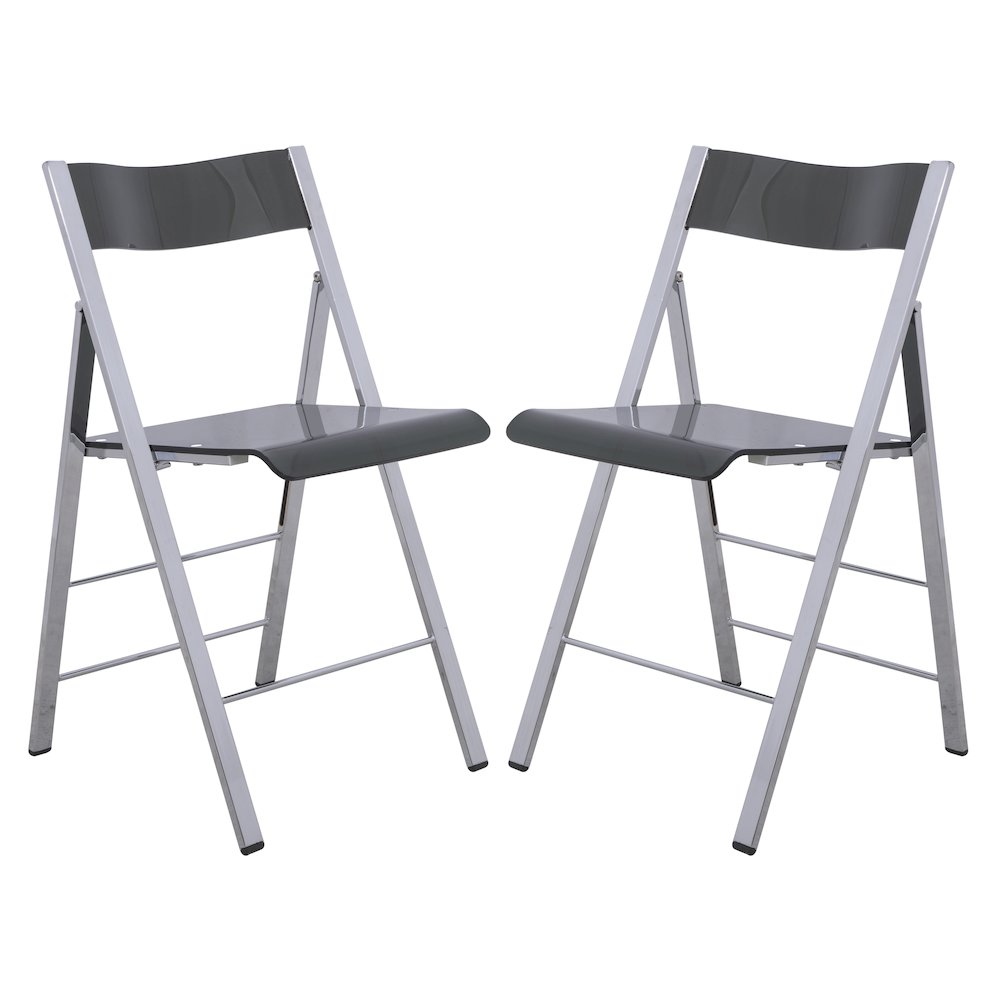 Menno Modern Acrylic Folding Chair, Set of 2. Picture 1