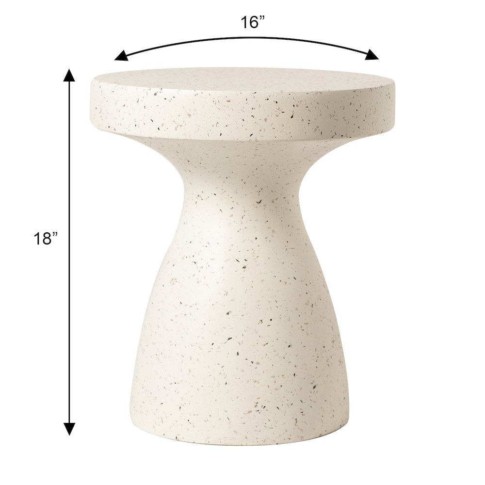 Modern Side End Table Wisp Series In Terrazzo White. Picture 14