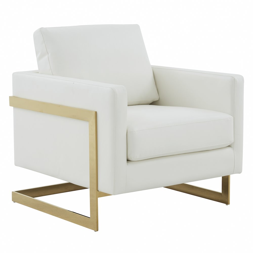 Lincoln Leather Accent Armchair With Gold Frame. Picture 1