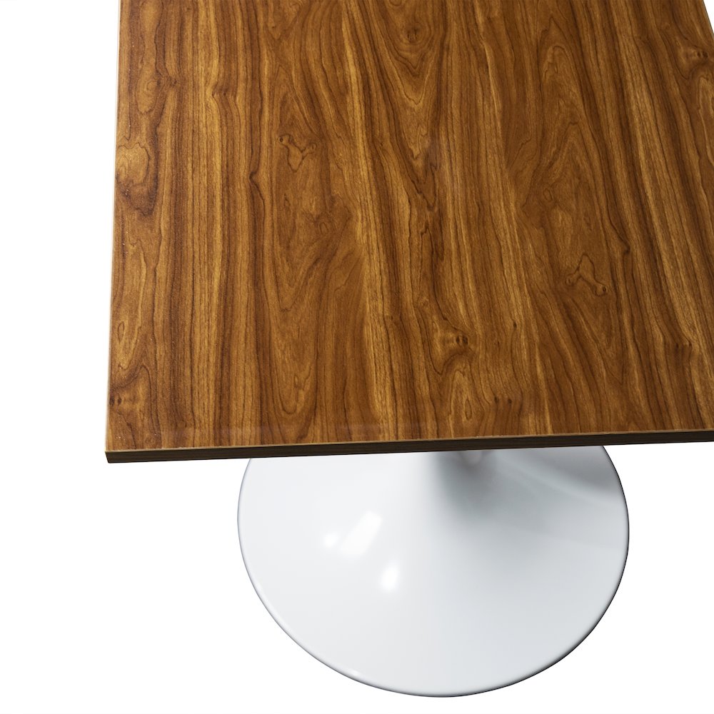 Verve Collection 24 Square Dining Table, White Base with Dark Maple MDF Top. Picture 9