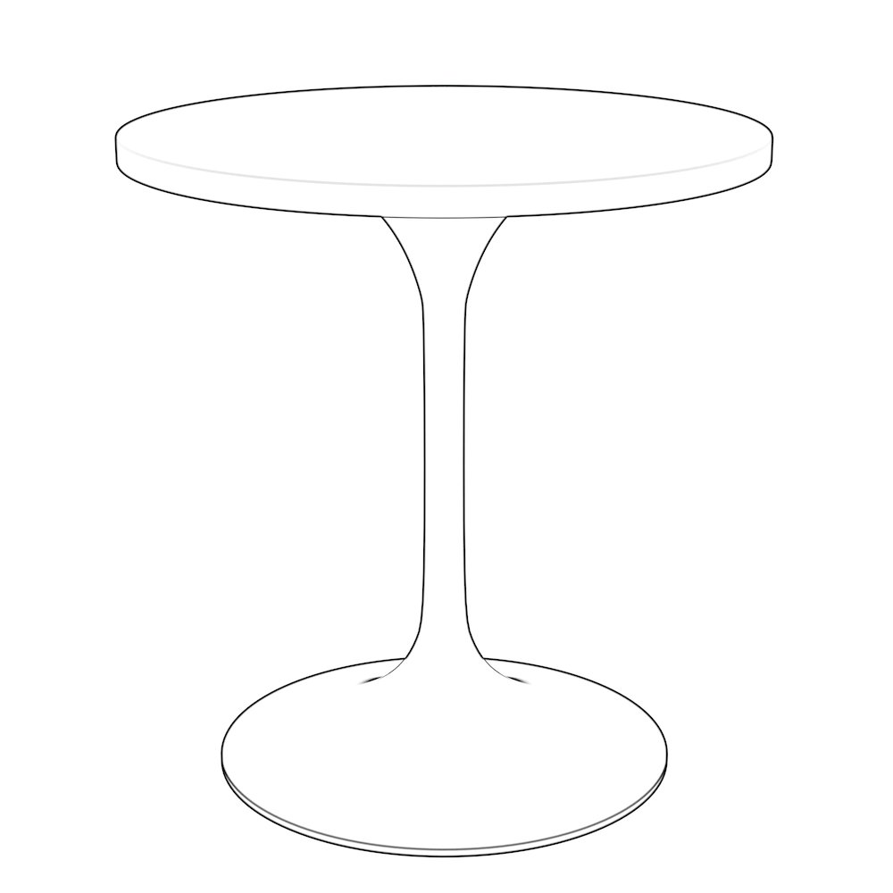 Verve Collection 27" Round Dining Table, Brushed Gold Base with Black MDF Top. Picture 8