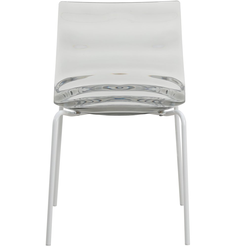 Astor Water Ripple Design Dining Chair in White Base Trans Black Seat. Picture 11