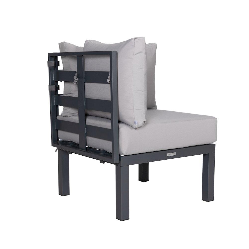 Chelsea 6-Piece Patio Sectional Black Aluminum With Cushions. Picture 25