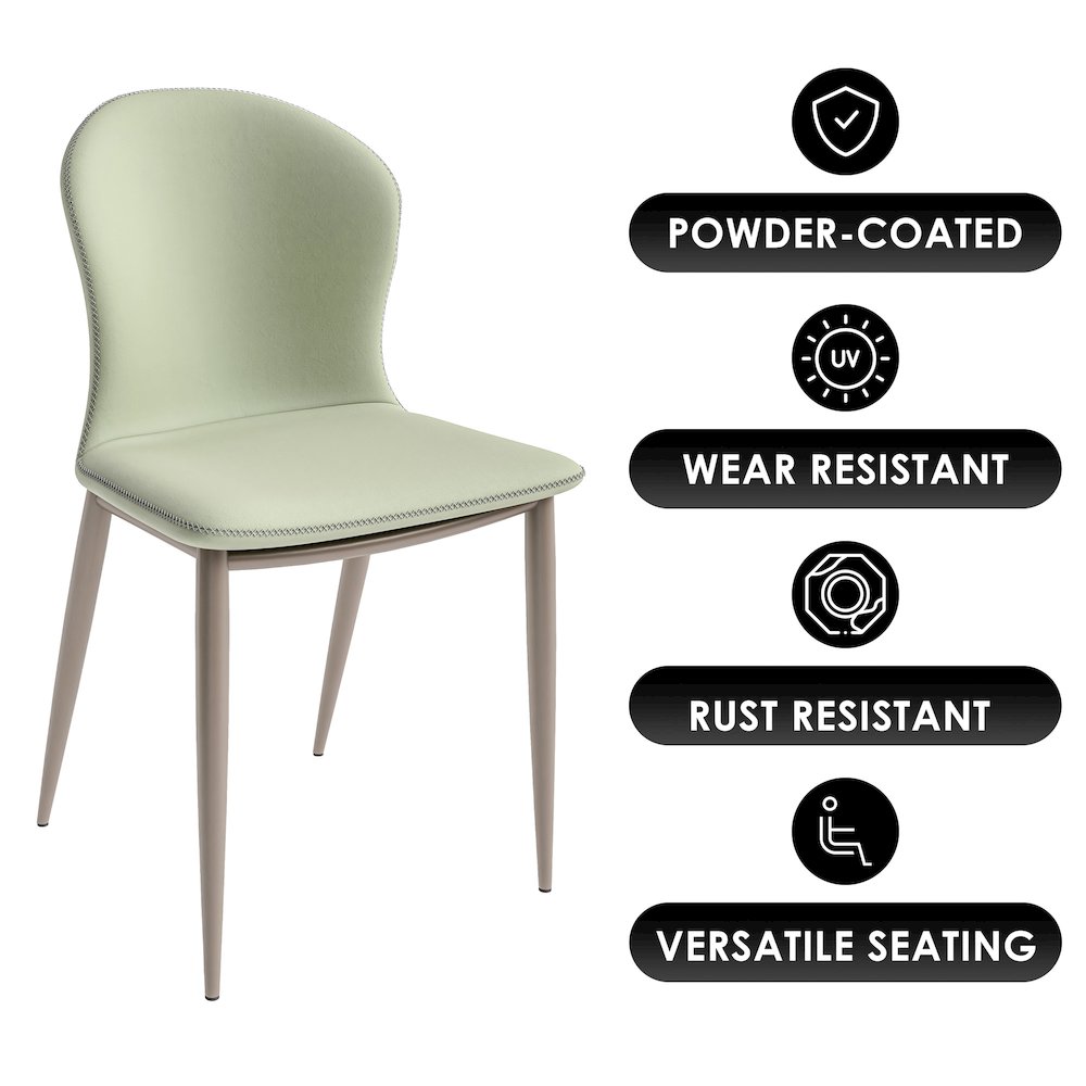 Mosaic Collection Modern Dining Chair in Light Grey - Set of 2. Picture 24