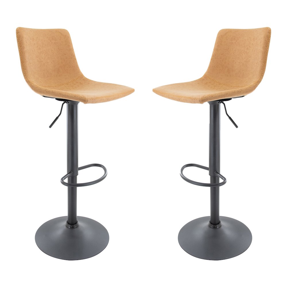 Tilbury Modern Adjustable Bar Stool in Light Brown. Picture 1
