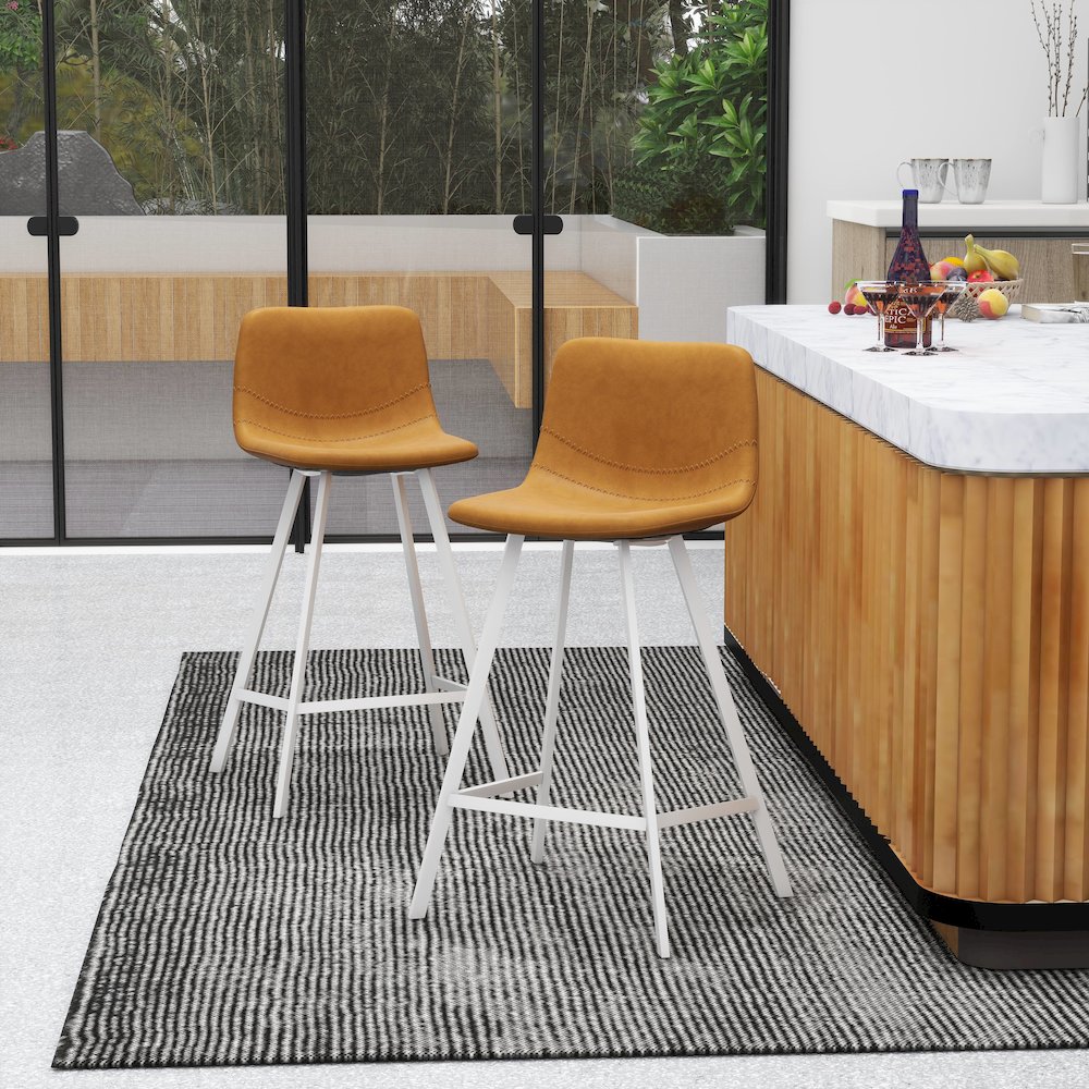 Elland - Counter stool -Light Brown-White base. Picture 7