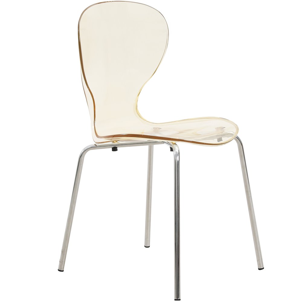 Modern Oyster Transparent Side Chair Set of 2. Picture 11