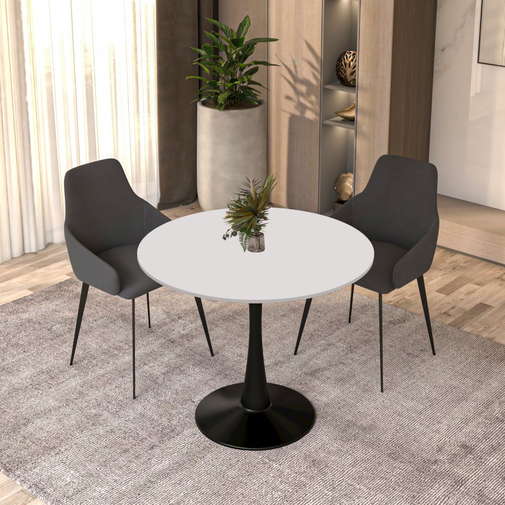 Bristol Mid-Century Modern Round Dining Table. Picture 23