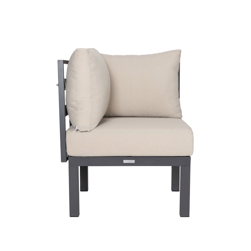 Chelsea 6-Piece Patio Sectional Black Aluminum With Cushions. Picture 23