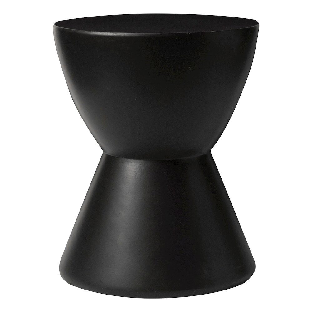 Loft Collection Fiberglass Outdoor Side Table in Black. Picture 2