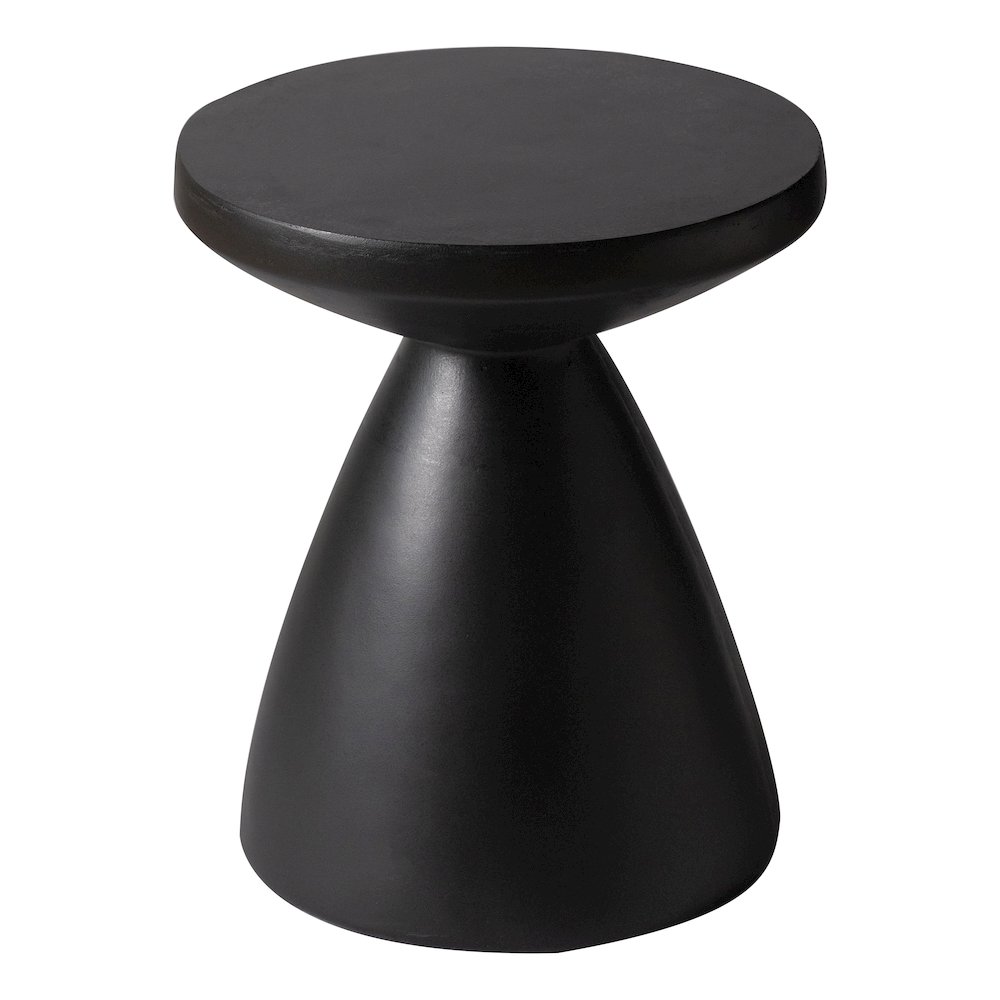 Dune Collection Fiberglass Outdoor Side Table in Black. Picture 16