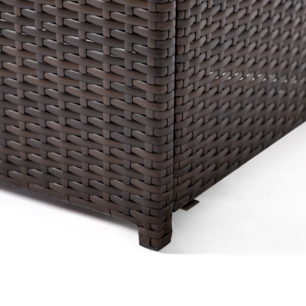 Mace Wicker Patio Modern Propane Fire Pit Table. Picture 18