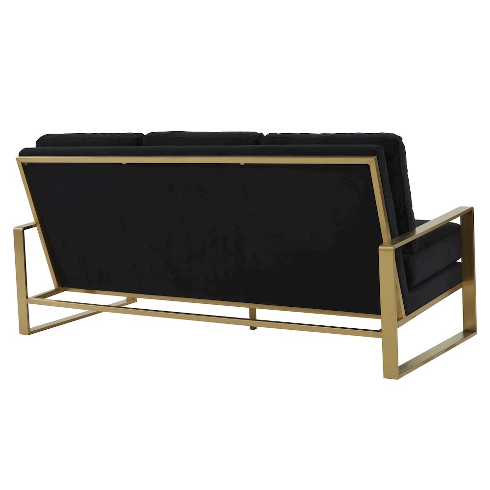 Jefferson Contemporary Modern Design Velvet Sofa With Gold Frame.. Picture 5