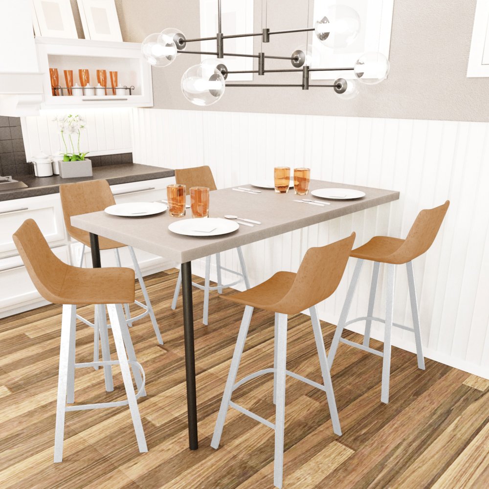 Elland - Bar stool - Light Brown - White Base. Picture 6