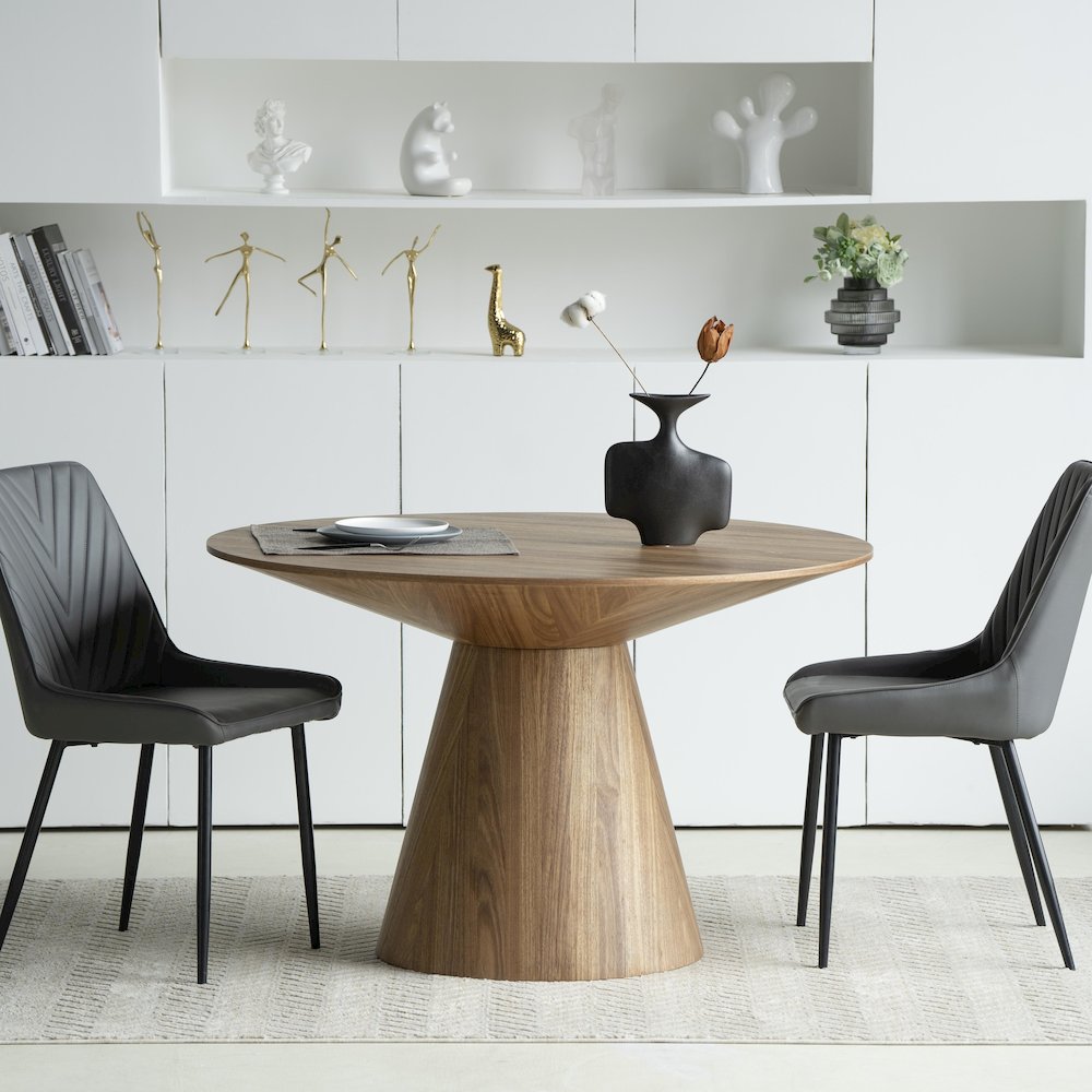 Fynix Collection Modern Dining Table In Natural Wood. Picture 1