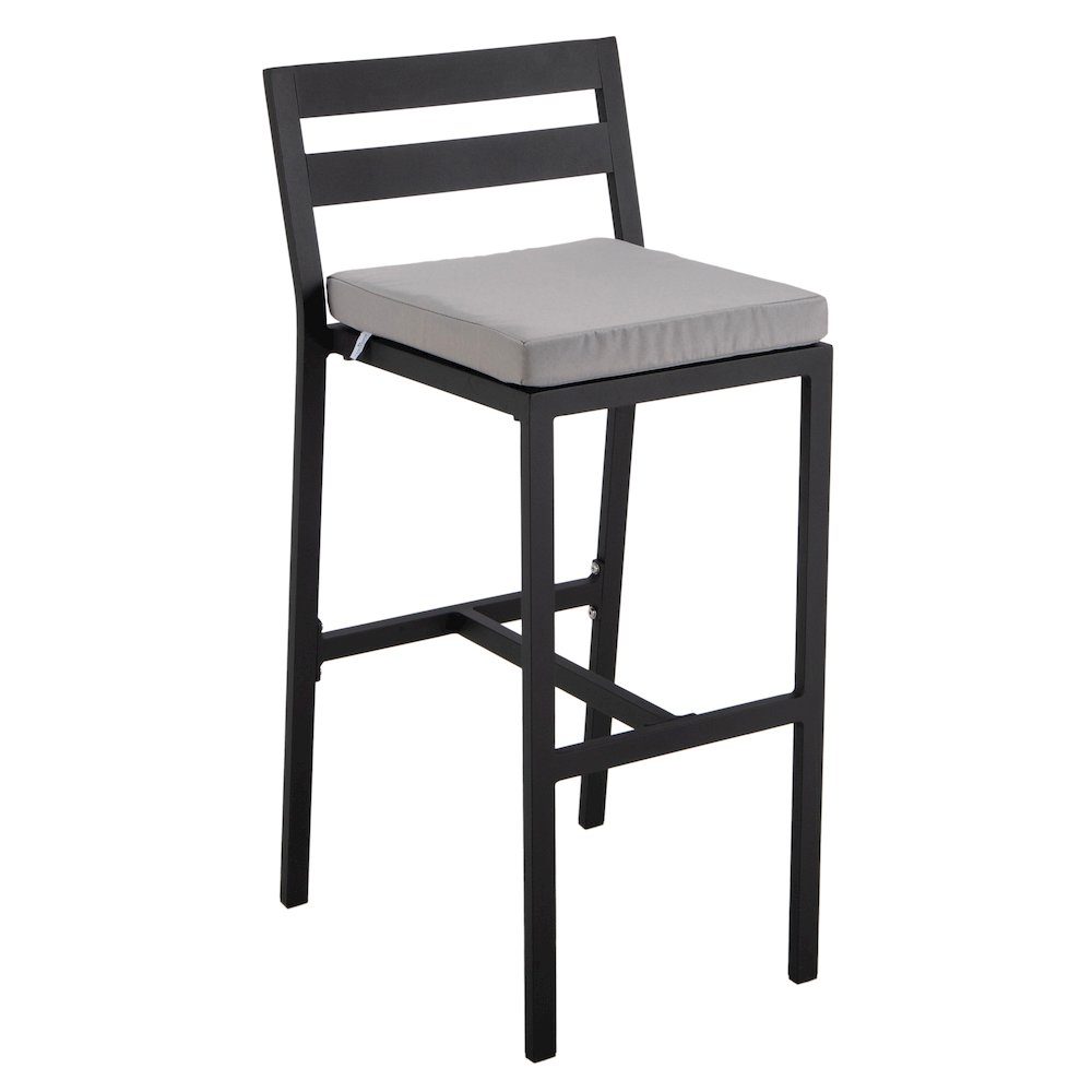 Chelsea Collection Modern Aluminum Outdoor Bar Chair. Picture 3