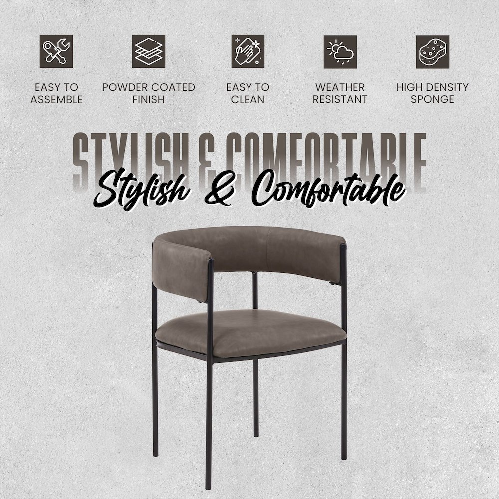 Cyril Collection Modern Chair in Charcoal. Picture 8