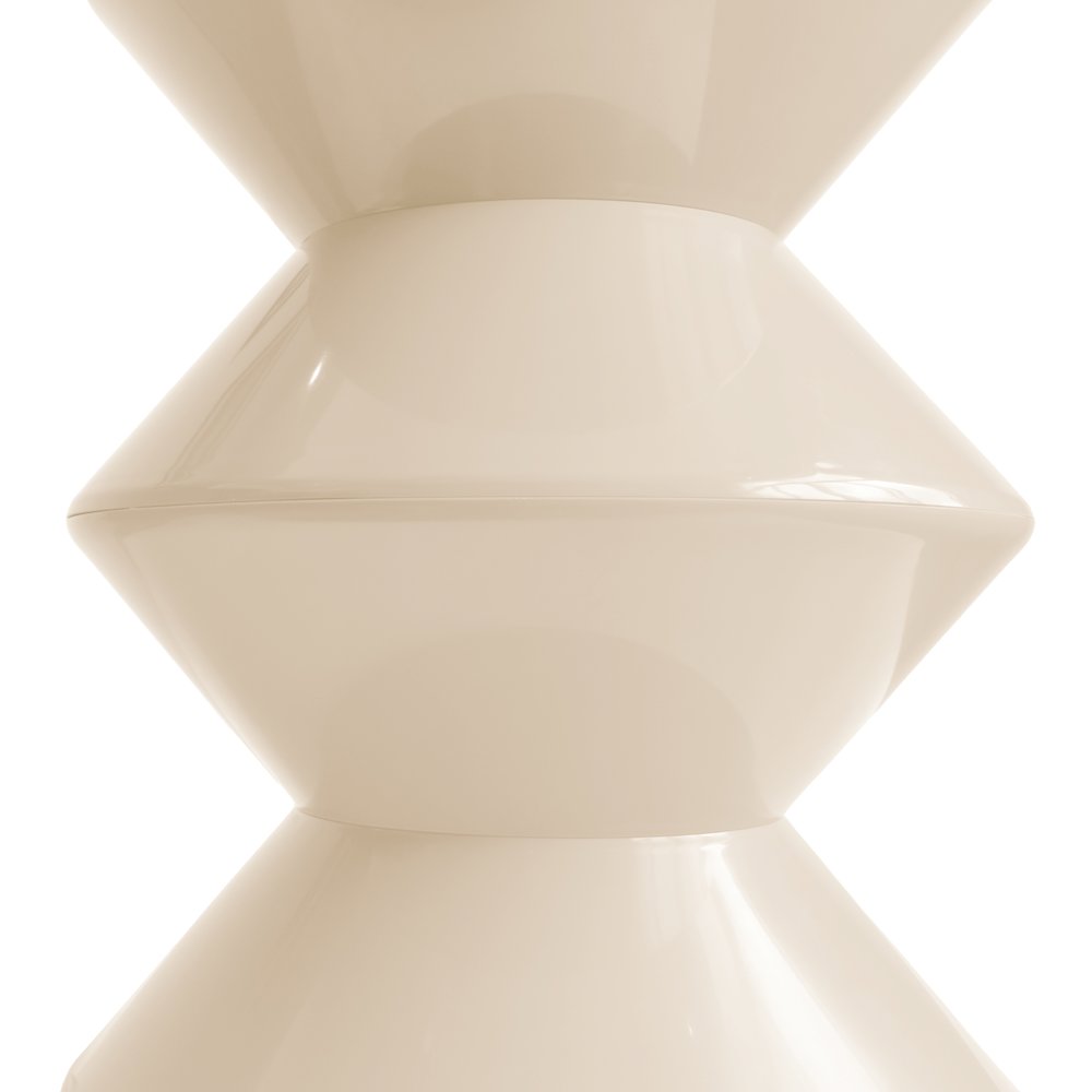 Aura Modern Plastic Side End Table, Indoor/Outdoor Use, Ivory. Picture 12