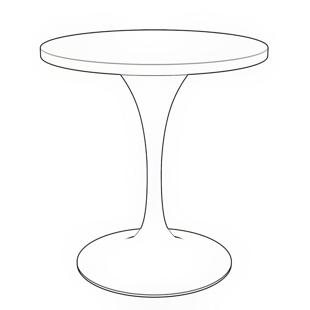 Verve Collection 27 Round Dining Table, Black Base with Cognac Brown MDF Top. Picture 1
