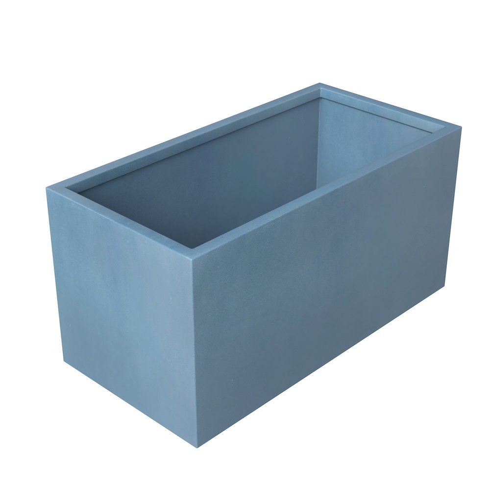 Bloom Series Poly Stone Planter 9" , 19.7" Long In Aged Concrete. Picture 5