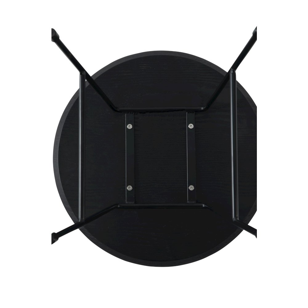 Rossmore Mid Century Modern Round Side Table With Black Steel Frame. Picture 13