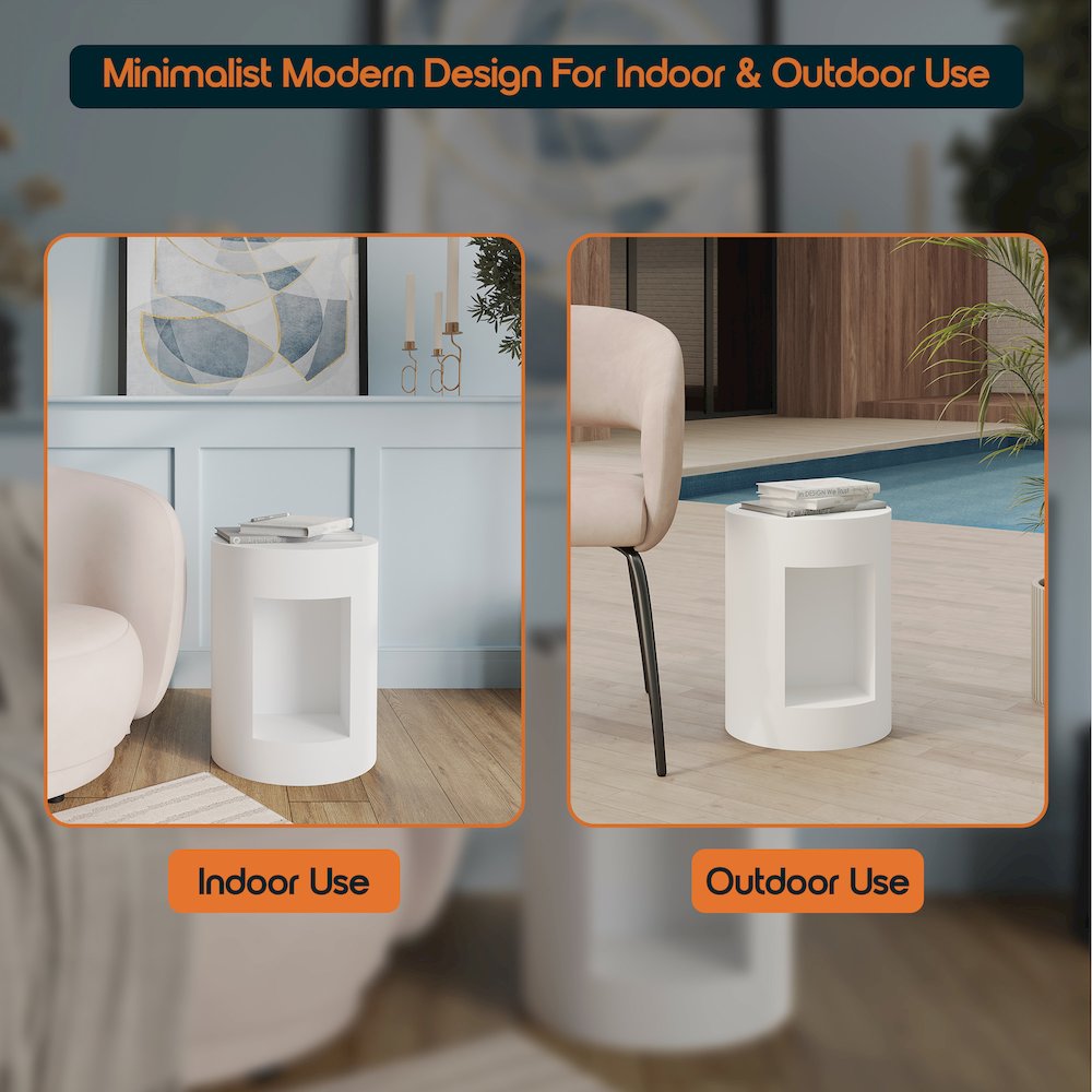 Modern Side End Table Nook Series In White. Picture 8