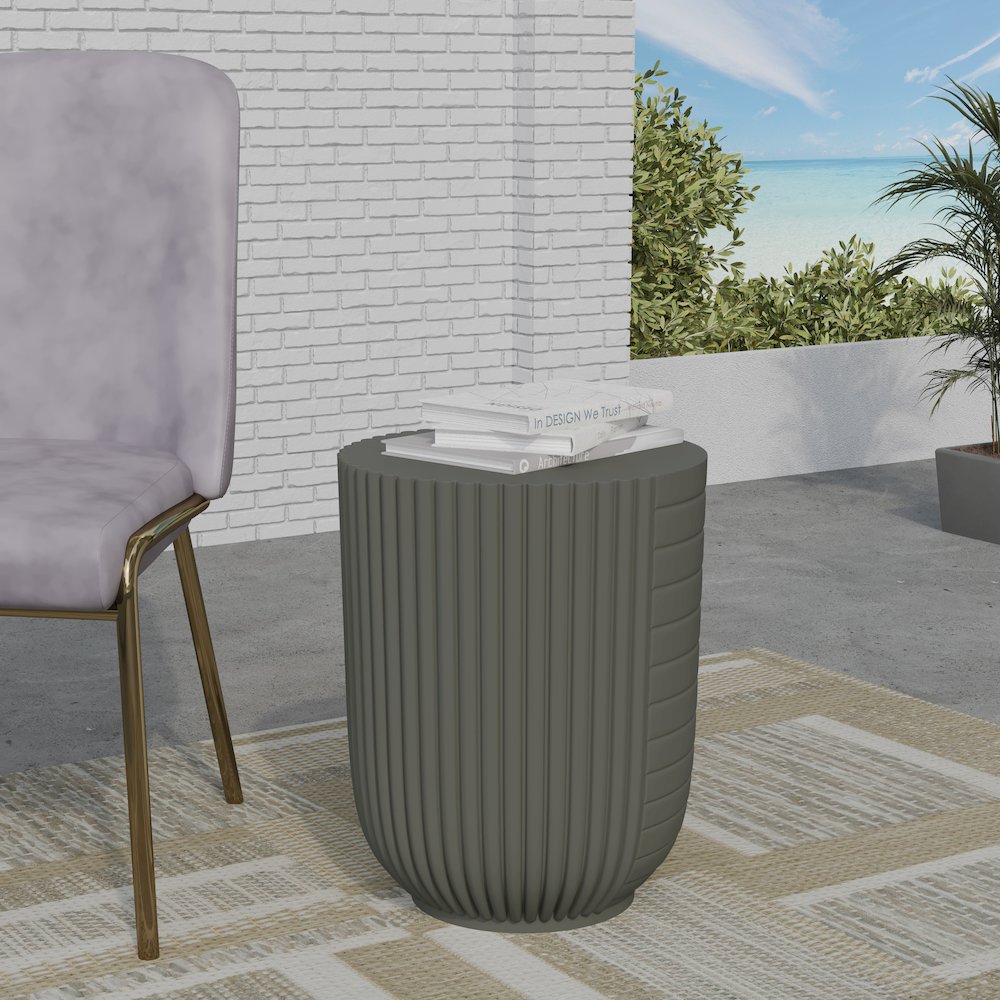 Modern Side End Table Trove Series In Green Grey. Picture 6