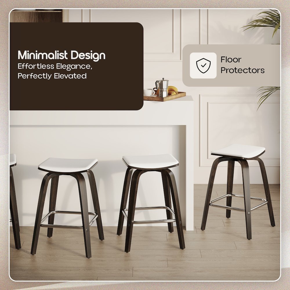 Wooden Counter Stool in White. Picture 2