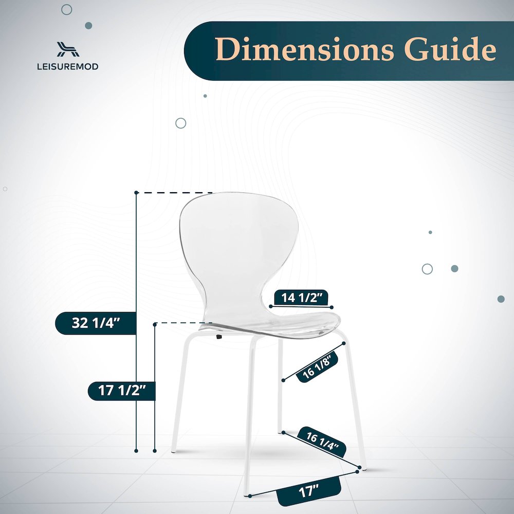 Modern Oyster Transparent Side Chair in White Base Set of 2. Picture 5
