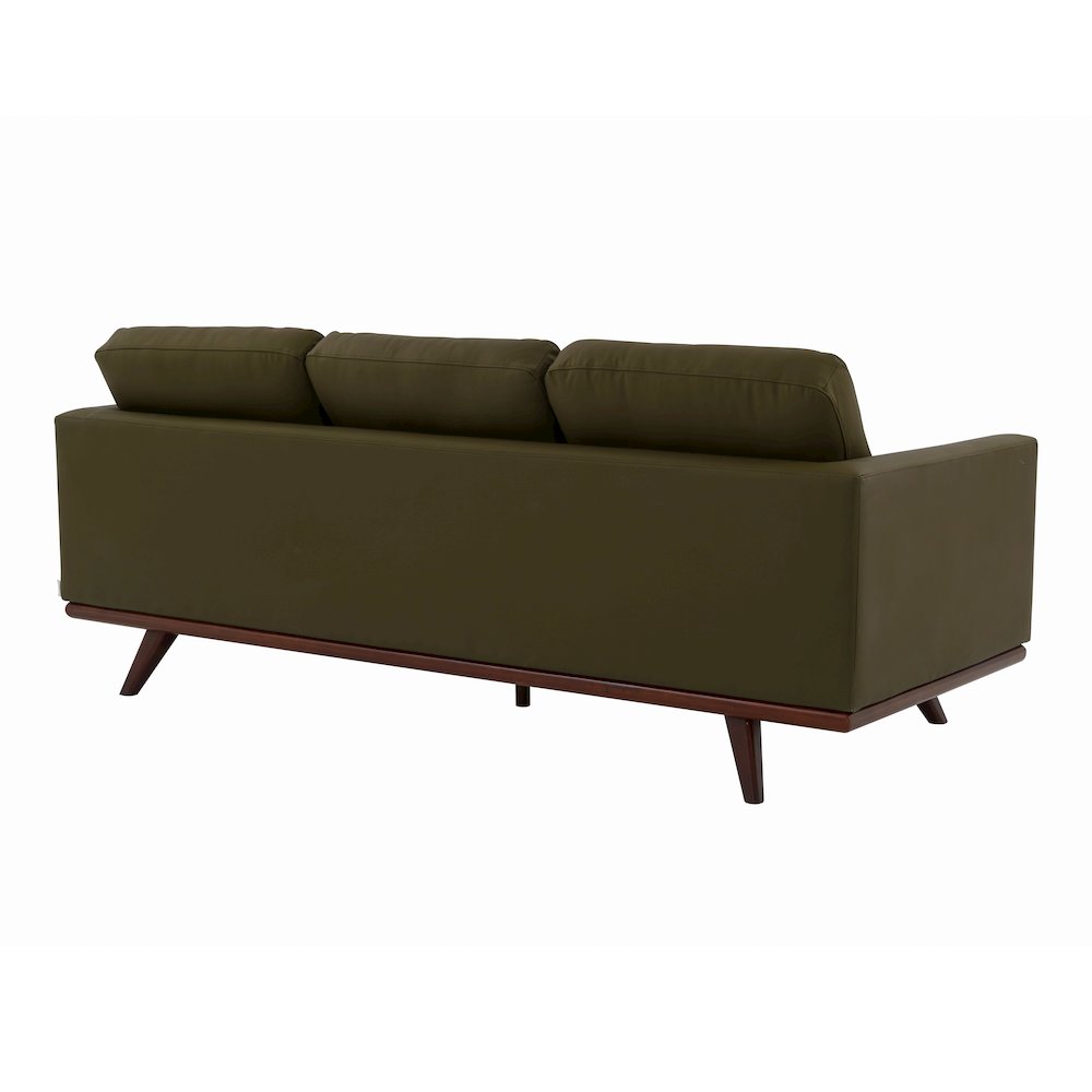 Chester Modern Faux Leather Sofa in Green Leather. Picture 11