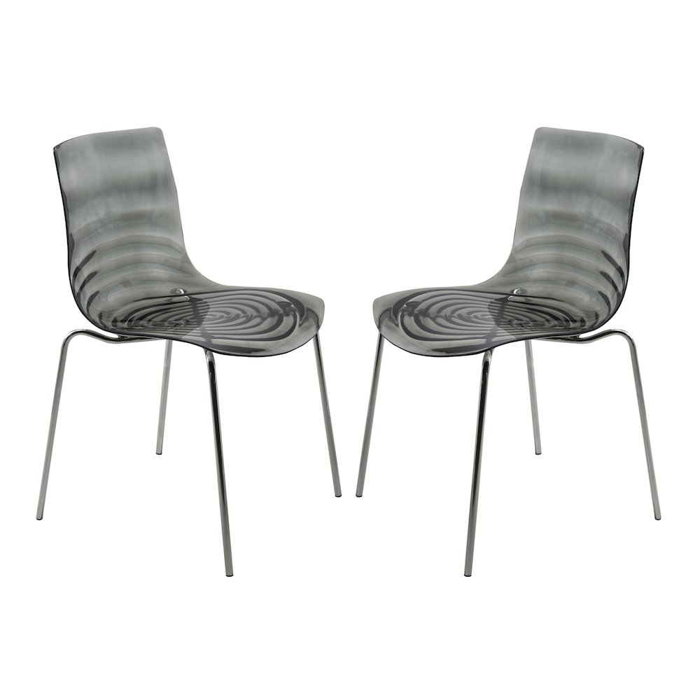 Astor Water Ripple Design Dining Chair Set of 2. Picture 1