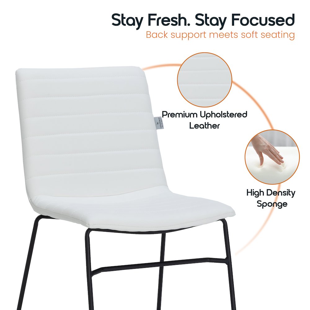 Zylar Series Office Guest Chair in White Leather. Picture 18