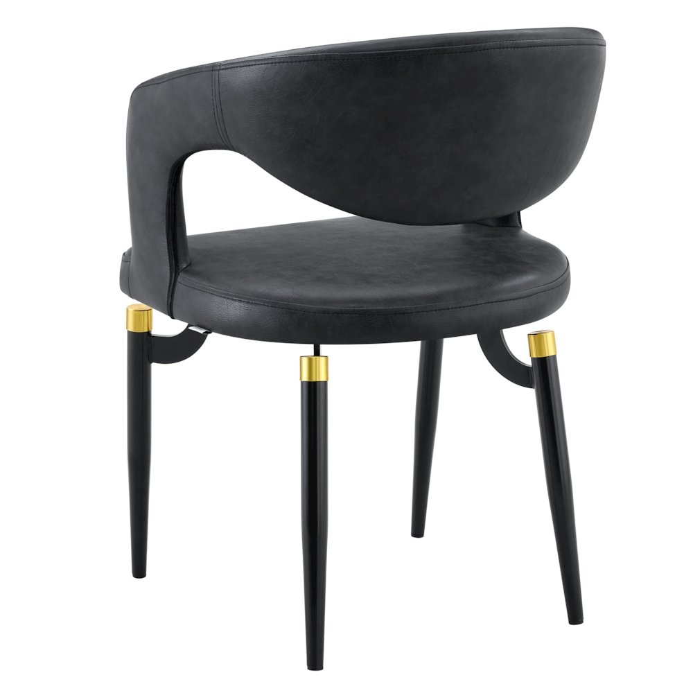 Entice Collection Modern Dining Chair in Charcoal Black. Picture 25