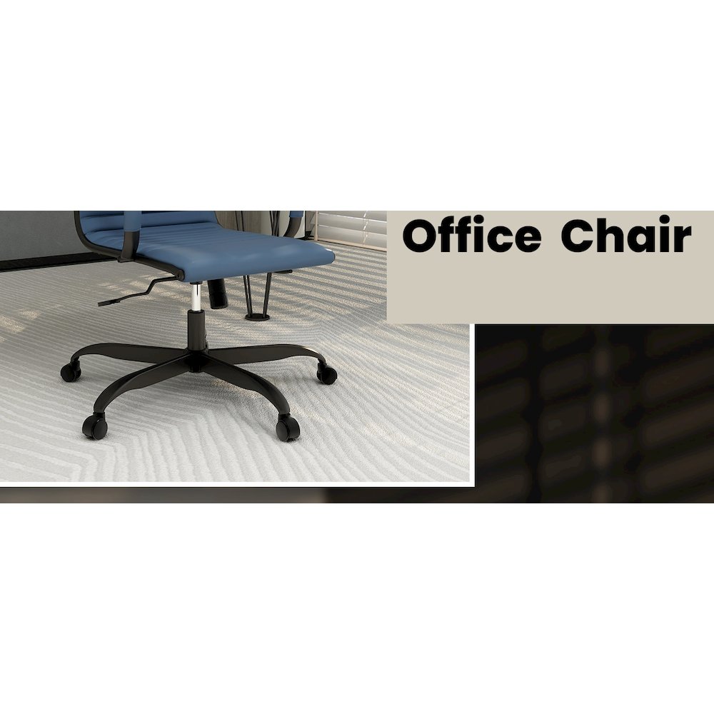 Harris Leather Office Chair in Blue With Black Frame. Picture 3