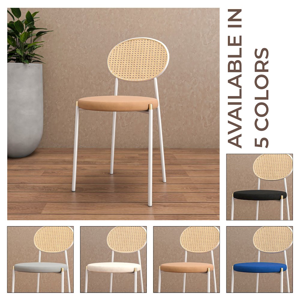 Euston Collection Modern Dining Chair White Frame In Brown. Picture 4