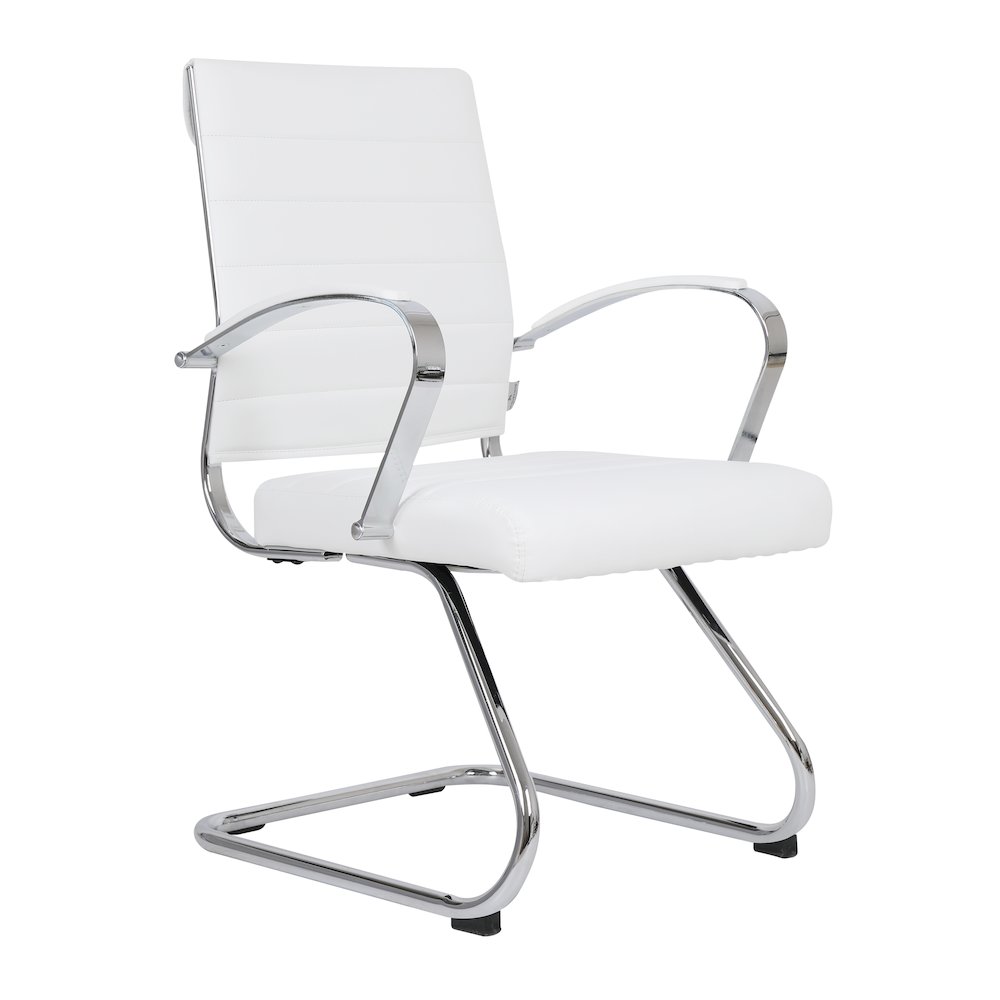 Benmar Home Leather Guest Office Chair in White. Picture 10