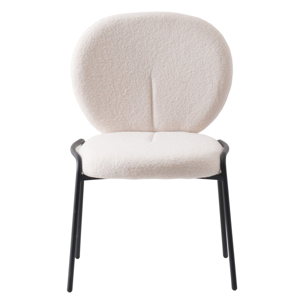 Celestial Mid-Century Modern Boucle Dining Side Chair. Picture 4