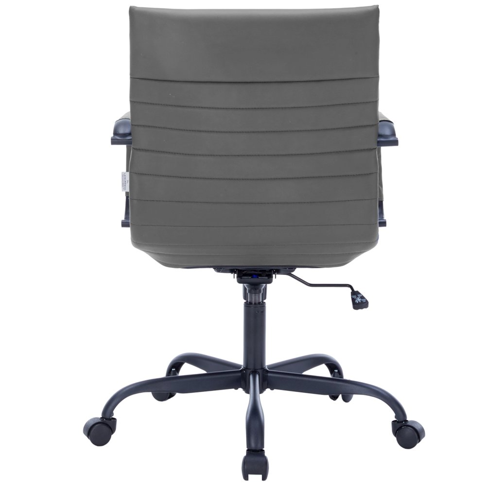 Harris Leather Home Office Chair in Grey With Black Frame. Picture 9